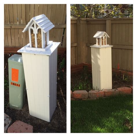 covering electrical box in yard|landscaping to hide utility box.